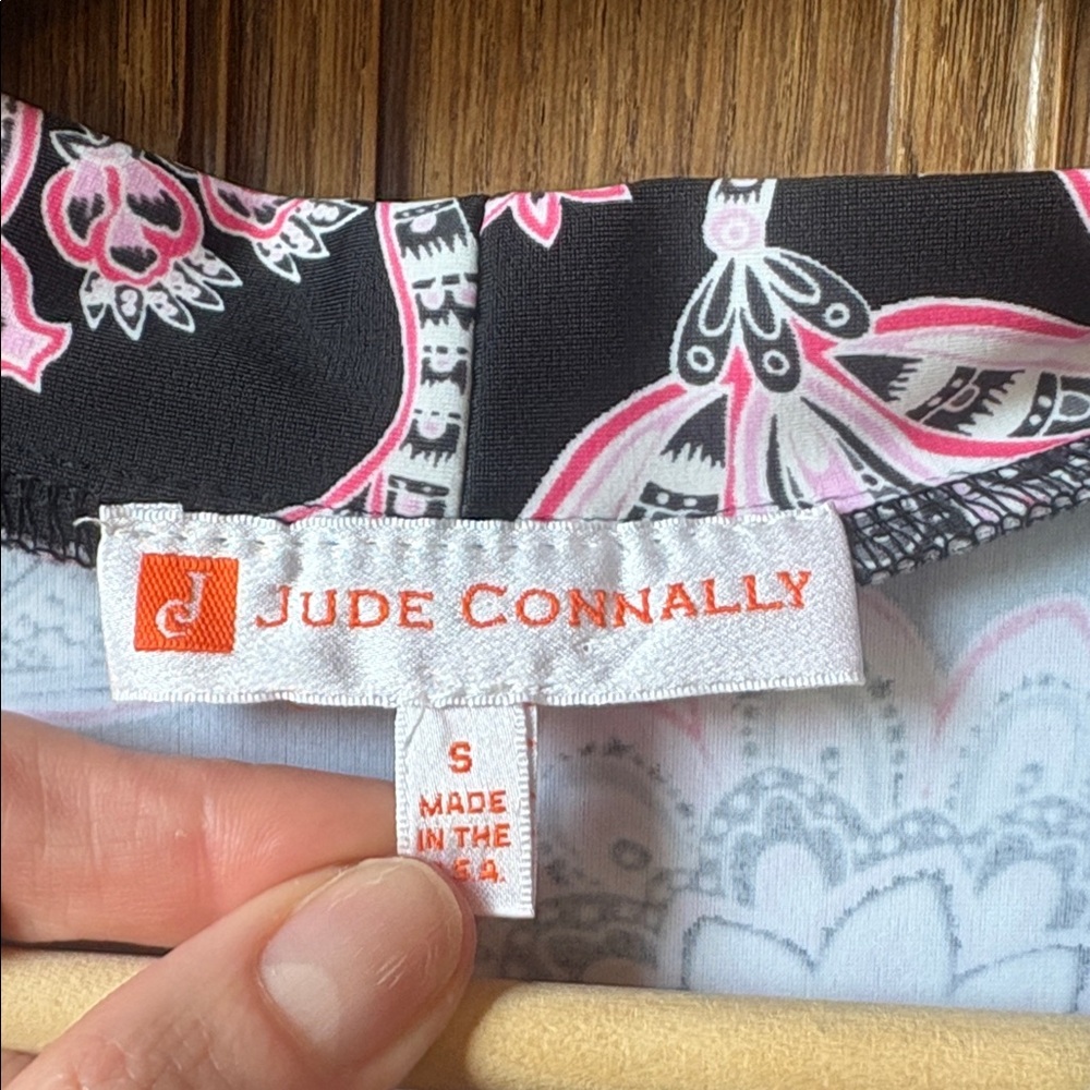 Jude Connally Maggie Midi Dress in Black & Pink Print - Picture 8 of 13